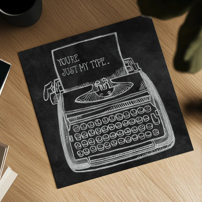 Youre My Type by Mary Urban. Shown as a detailed flat fine art print, highlighting archival giclee quality. Available as an archival giclee rolled canvas, fine art paper, or poster print. SKU 25595a.