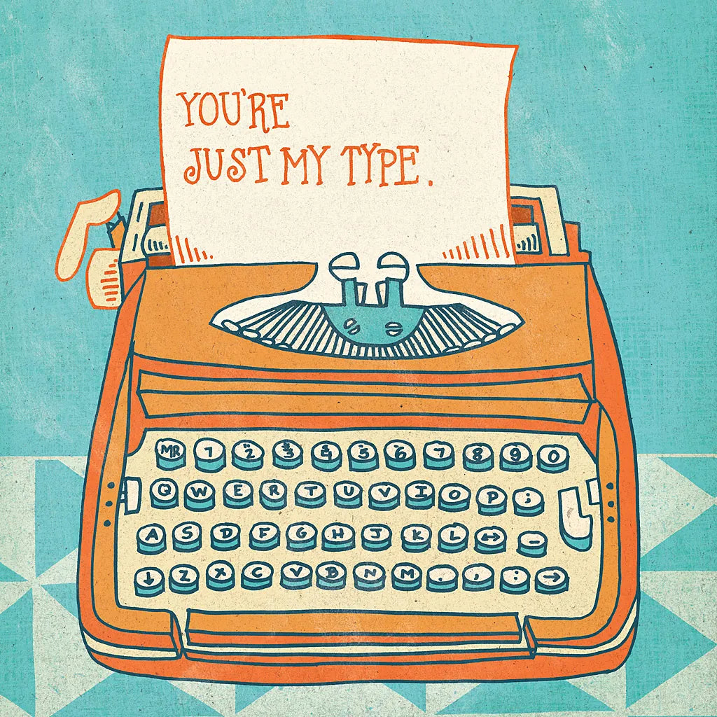 Youre My Type Orange by Mary Urban. SKU 30513a. Archival Giclee Fine art print for wall decor.