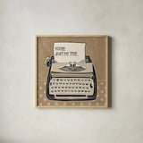 Youre My Type Taupe by Mary Urban. Shown in a natural wood glass frame for a timeless modern aesthetic. Available as an archival giclee rolled canvas, fine art paper, or poster print. SKU 20959a.