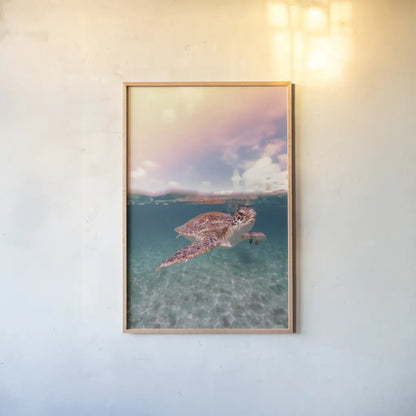 Above and Below by Max Blakesberg Studios. shown as a paper print in a natural frame. Available as a archival giclee rolled canvas, fine art paper, or poster print. SKU 90884h.