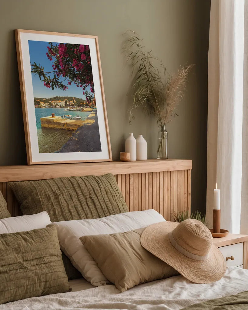 Beauty of Croatia by Max Blakesberg Studios. shown as a paper print in a natural frame. Available as a archival giclee rolled canvas, fine art paper, or poster print. SKU 90981h.