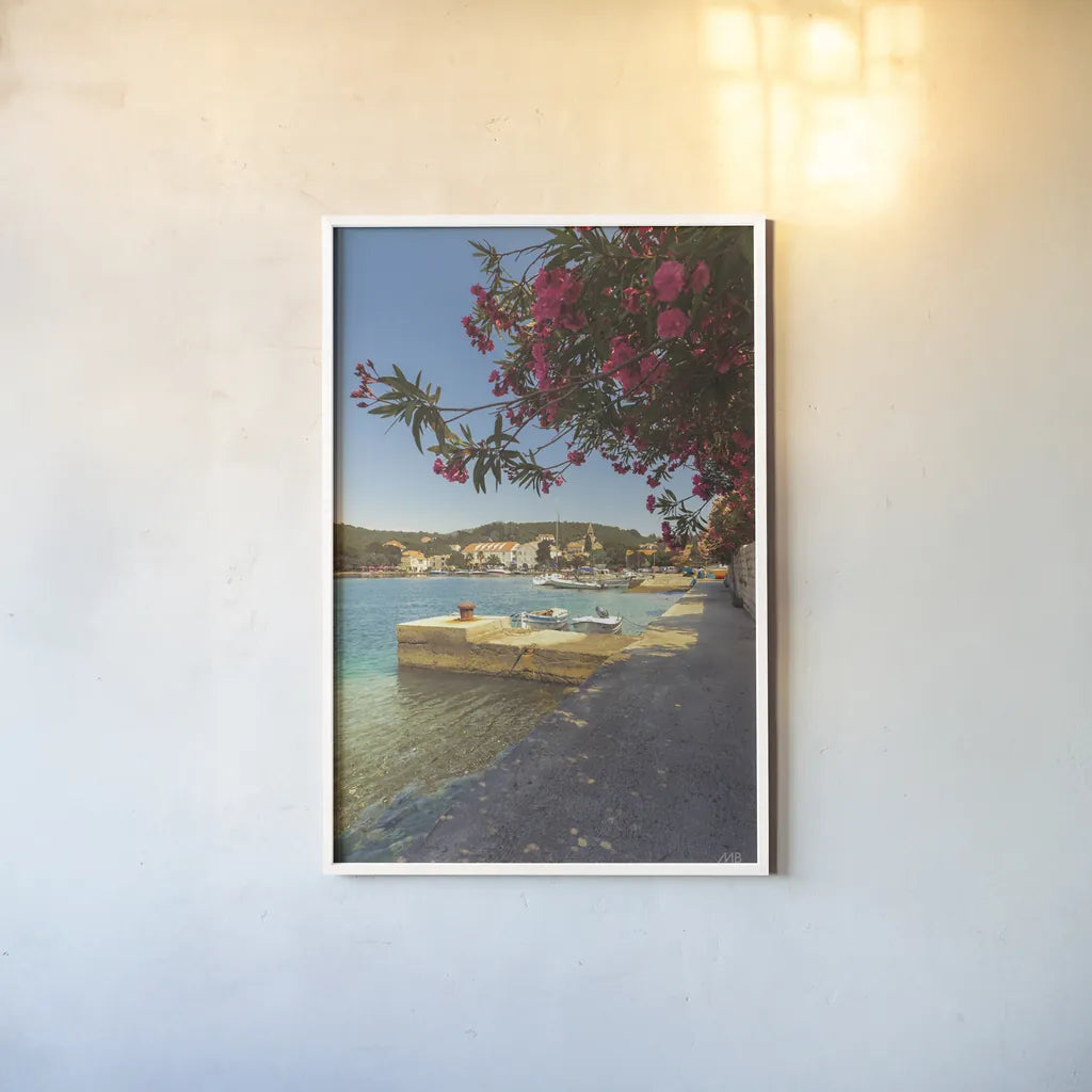 Beauty of Croatia by Max Blakesberg Studios. shown as a paper print in a white frame. Available as a archival giclee rolled canvas, fine art paper, or poster print. SKU 90981h.