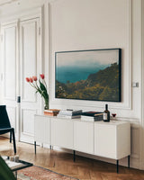 Beauty of Hawaii by Max Blakesberg Studios. shown as a framed stretched canvas in a living room above a console. Available as a archival giclee rolled canvas, fine art paper, or poster print. SKU 93619i.