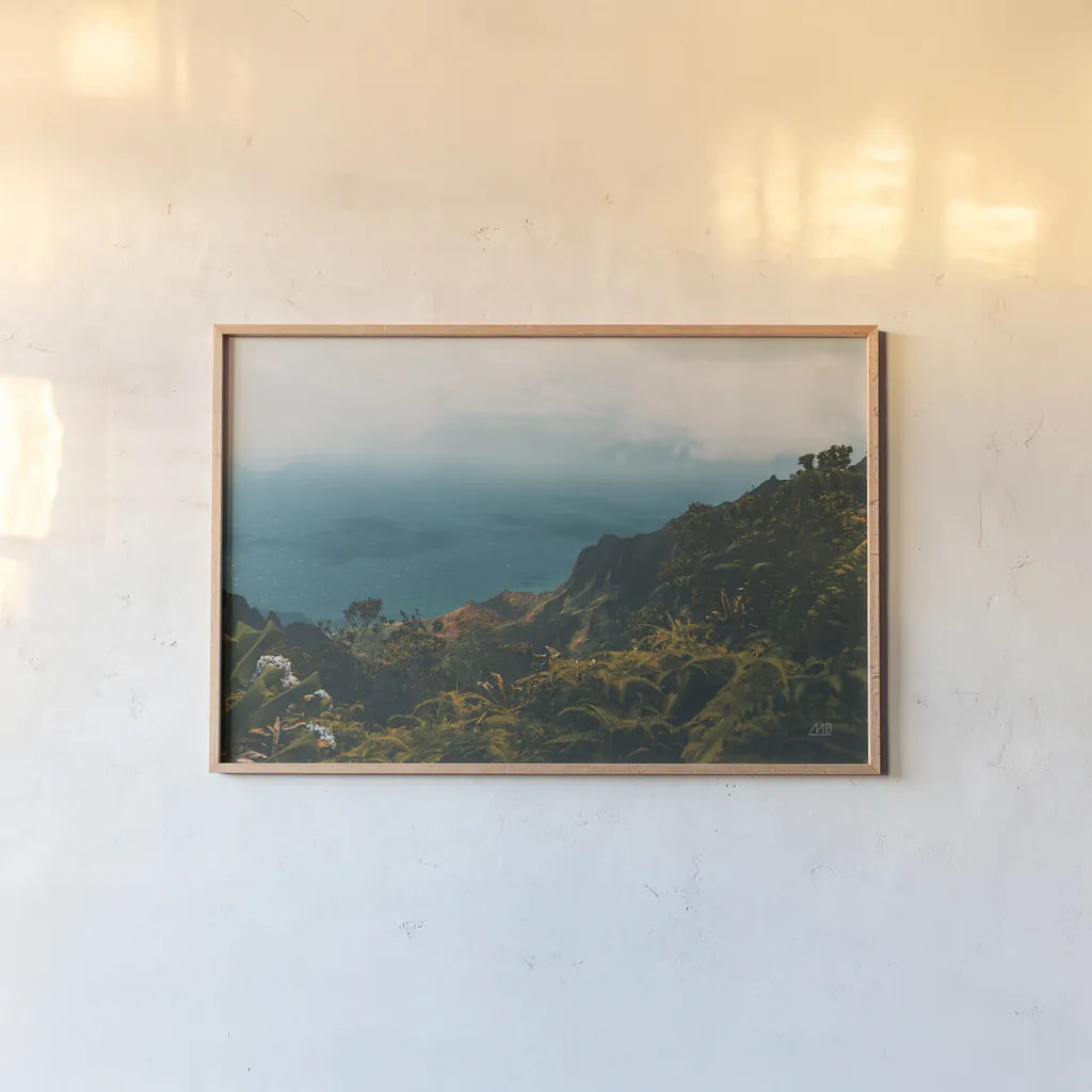 Beauty of Hawaii by Max Blakesberg Studios. shown as a paper print in a natural frame. Available as a archival giclee rolled canvas, fine art paper, or poster print. SKU 93619i.