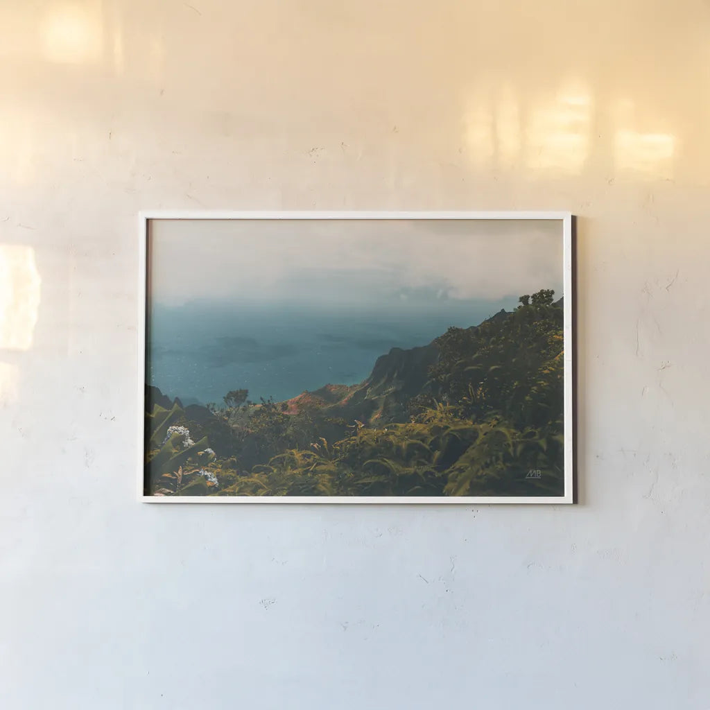 Beauty of Hawaii by Max Blakesberg Studios. shown as a paper print in a white frame. Available as a archival giclee rolled canvas, fine art paper, or poster print. SKU 93619i.