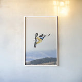 Catching Air by Max Blakesberg Studios. shown as a paper print in a white frame. Available as a archival giclee rolled canvas, fine art paper, or poster print. SKU 91387h.