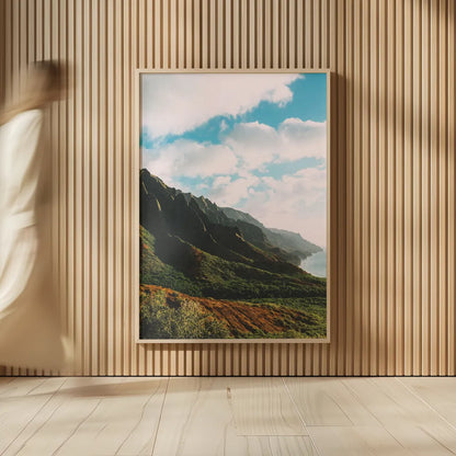 Clouds over Hawaii by Max Blakesberg Studios. shown as over sized large wall art. Available as an archival giclee rolled canvas, fine art paper, or poster print. SKU 93620h.