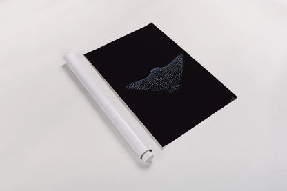 Eagle Ray Dark by Max Blakesberg Studios. shown as a rolled paper print. Available as archival giclee rolled canvas, fine art paper, or poster print. SKU 90982h.