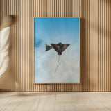 Eagle Ray Duo by Max Blakesberg Studios. shown as over sized large wall art. Available as an archival giclee rolled canvas, fine art paper, or poster print. SKU 90846h.