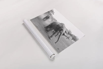 Elephant Race BW by Max Blakesberg Studios. shown as a rolled paper print. Available as archival giclee rolled canvas, fine art paper, or poster print. SKU 93615i.