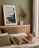 Happy in Hawaii by Max Blakesberg Studios. shown as a paper print in a natural frame. Available as a archival giclee rolled canvas, fine art paper, or poster print. SKU 95340h.