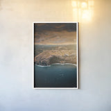 Hawaii from Above by Max Blakesberg Studios. shown as a paper print in a white frame. Available as a archival giclee rolled canvas, fine art paper, or poster print. SKU 91914h.