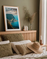 Hawaiian Coast by Max Blakesberg Studios. shown as a paper print in a natural frame. Available as a archival giclee rolled canvas, fine art paper, or poster print. SKU 91848h.