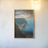 Hawaiian Coast by Max Blakesberg Studios. shown as a paper print in a natural frame. Available as a archival giclee rolled canvas, fine art paper, or poster print. SKU 91848h.