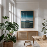 Hawaiian Mood by Max Blakesberg Studios. shown as a print in a natural wood frame in a dining room. Available as a archival giclee rolled canvas, fine art paper, or poster print. SKU 90886h.