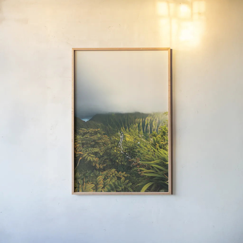 Hawaiian Tropics by Max Blakesberg Studios. shown as a paper print in a natural frame. Available as a archival giclee rolled canvas, fine art paper, or poster print. SKU 91847h.