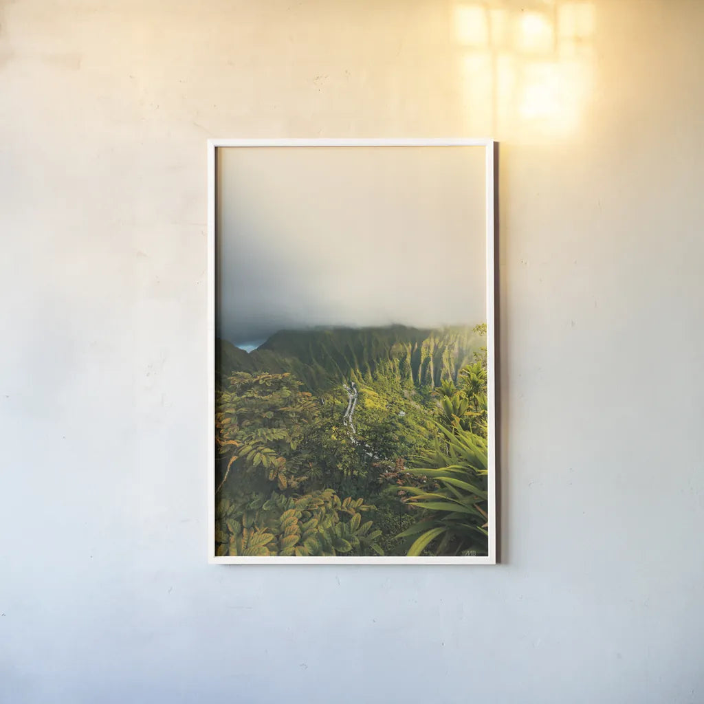 Hawaiian Tropics by Max Blakesberg Studios. shown as a paper print in a white frame. Available as a archival giclee rolled canvas, fine art paper, or poster print. SKU 91847h.