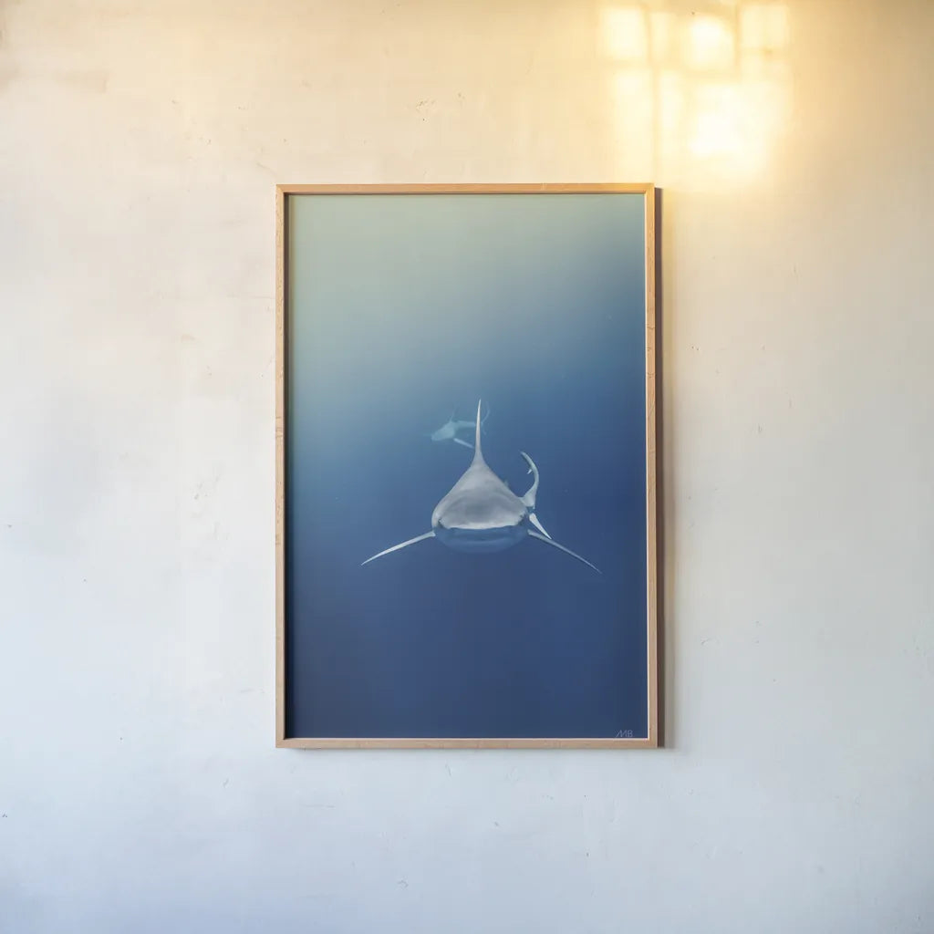 Heads Up by Max Blakesberg Studios. shown as a paper print in a natural frame. Available as a archival giclee rolled canvas, fine art paper, or poster print. SKU 91386h.