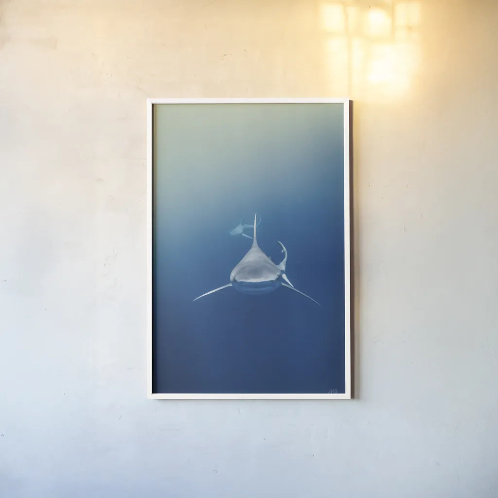 Heads Up by Max Blakesberg Studios. shown as a paper print in a white frame. Available as a archival giclee rolled canvas, fine art paper, or poster print. SKU 91386h.