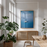 Hunter by Max Blakesberg Studios. shown as a print in a natural wood frame in a dining room. Available as a archival giclee rolled canvas, fine art paper, or poster print. SKU 92617h.
