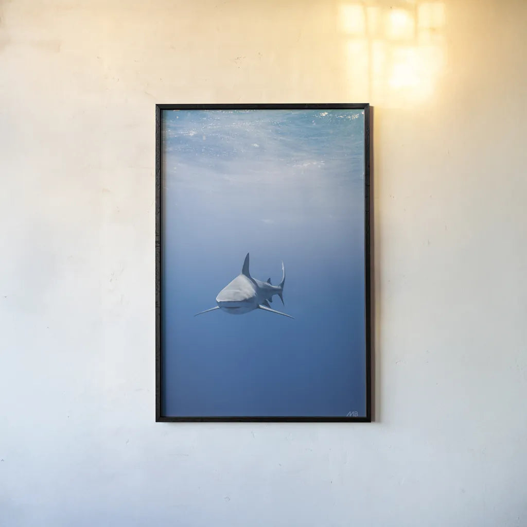 Hunter by Max Blakesberg Studios. shown as a paper print in a black flame. Available as a archival giclee rolled canvas, fine art paper, or poster print. SKU 92617h.