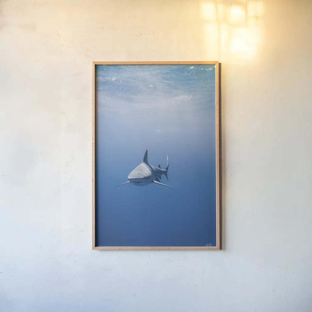 Hunter by Max Blakesberg Studios. shown as a paper print in a natural frame. Available as a archival giclee rolled canvas, fine art paper, or poster print. SKU 92617h.