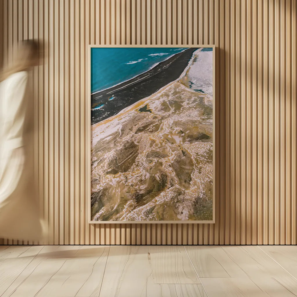 Iceland From Above I by Max Blakesberg Studios. shown as over sized large wall art. Available as an archival giclee rolled canvas, fine art paper, or poster print. SKU 90838h.