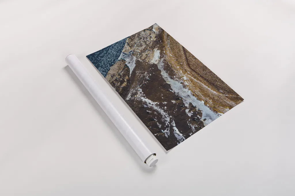 Iceland From Above II by Max Blakesberg Studios. shown as a rolled paper print. Available as archival giclee rolled canvas, fine art paper, or poster print. SKU 90839h.