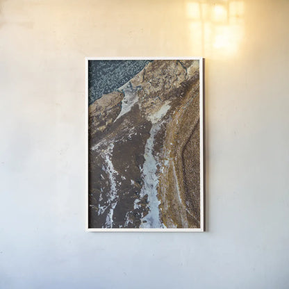 Iceland From Above II by Max Blakesberg Studios. shown as a paper print in a white frame. Available as a archival giclee rolled canvas, fine art paper, or poster print. SKU 90839h.