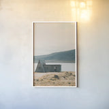 Iceland Shore II by Max Blakesberg Studios. shown as a paper print in a white frame. Available as a archival giclee rolled canvas, fine art paper, or poster print. SKU 91391h.