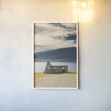 Iceland Shore III by Max Blakesberg Studios. shown as a paper print in a white frame. Available as a archival giclee rolled canvas, fine art paper, or poster print. SKU 91392h.