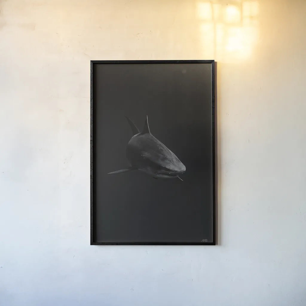 In the Depths by Max Blakesberg Studios. shown as a paper print in a black flame. Available as a archival giclee rolled canvas, fine art paper, or poster print. SKU 92696h.