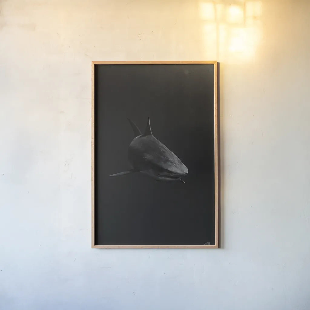 In the Depths by Max Blakesberg Studios. shown as a paper print in a natural frame. Available as a archival giclee rolled canvas, fine art paper, or poster print. SKU 92696h.