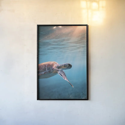 Just Keep Swimming by Max Blakesberg Studios. shown as a paper print in a black flame. Available as a archival giclee rolled canvas, fine art paper, or poster print. SKU 92683h.