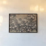 Kenyan Herd II by Max Blakesberg Studios. shown as a paper print in a black flame. Available as a archival giclee rolled canvas, fine art paper, or poster print. SKU 92810i.