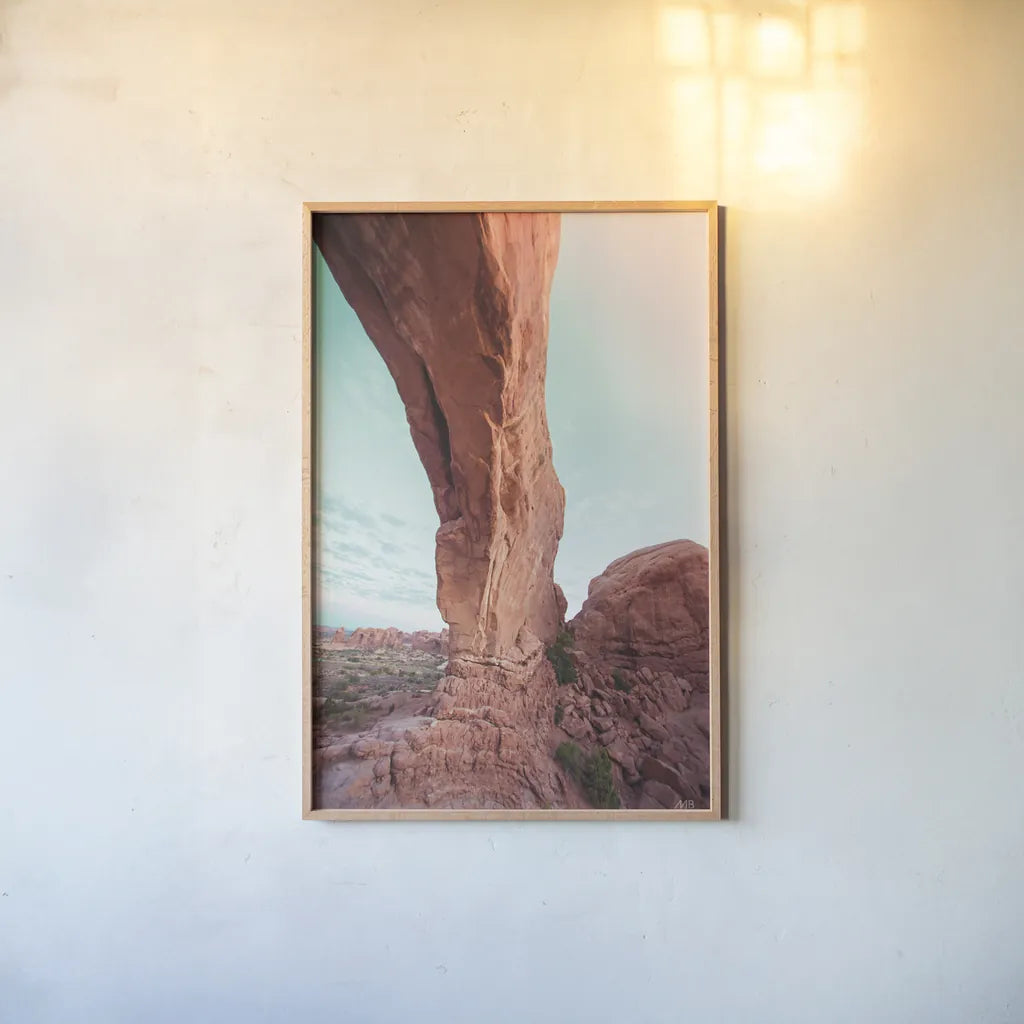 Moab by Max Blakesberg Studios. shown as a paper print in a natural frame. Available as a archival giclee rolled canvas, fine art paper, or poster print. SKU 92813h.