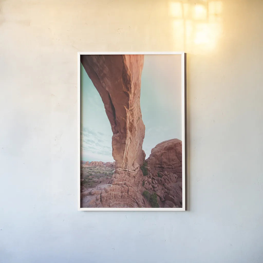 Moab by Max Blakesberg Studios. shown as a paper print in a white frame. Available as a archival giclee rolled canvas, fine art paper, or poster print. SKU 92813h.
