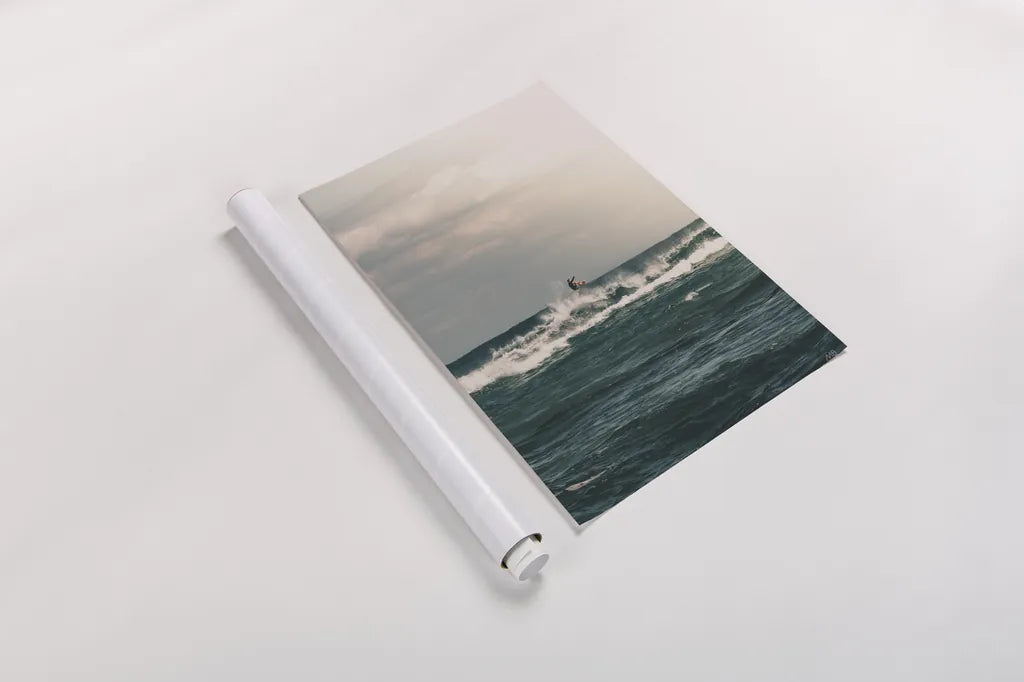 Ride the Tide by Max Blakesberg Studios. shown as a rolled paper print. Available as archival giclee rolled canvas, fine art paper, or poster print. SKU 91870h.