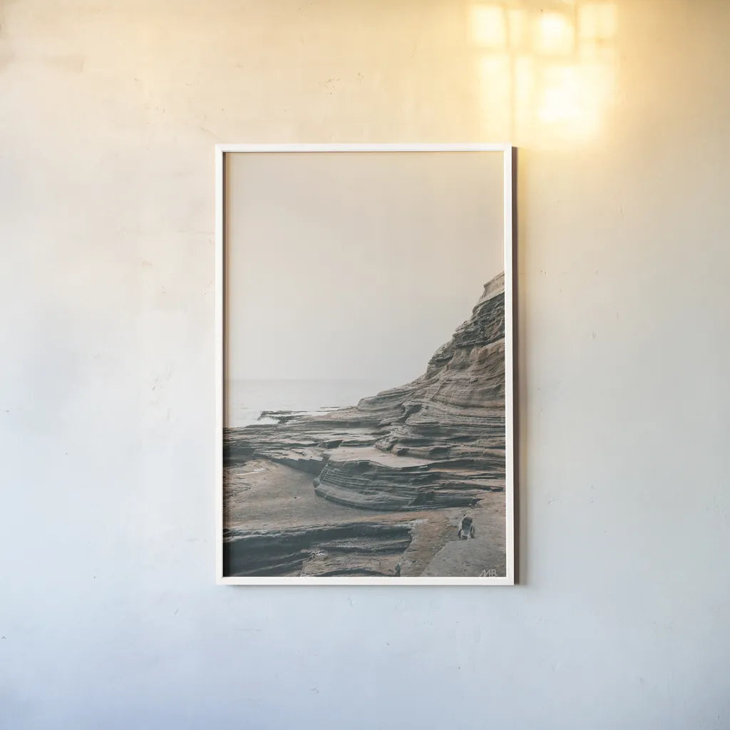 Rocky Shore Hawaii by Max Blakesberg Studios. shown as a paper print in a white frame. Available as a archival giclee rolled canvas, fine art paper, or poster print. SKU 90842h.