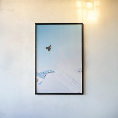 Snow Day I by Max Blakesberg Studios. shown as a paper print in a black flame. Available as a archival giclee rolled canvas, fine art paper, or poster print. SKU 91872h.