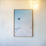 Snow Day I by Max Blakesberg Studios. shown as a paper print in a natural frame. Available as a archival giclee rolled canvas, fine art paper, or poster print. SKU 91872h.