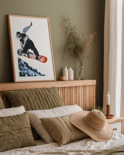 Snow Day III by Max Blakesberg Studios. shown as a paper print in a natural frame. Available as a archival giclee rolled canvas, fine art paper, or poster print. SKU 91874h.