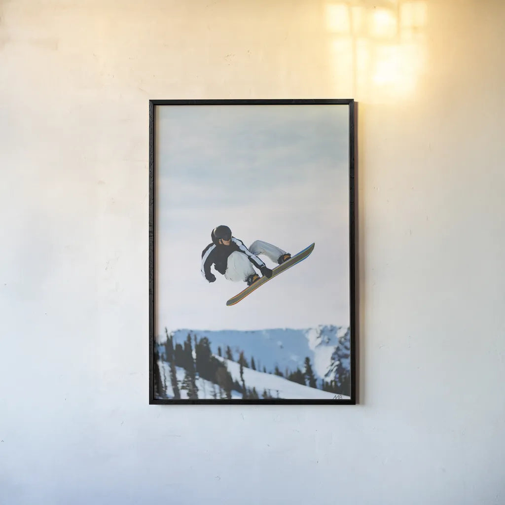 Snow Day IV by Max Blakesberg Studios. shown as a paper print in a black flame. Available as a archival giclee rolled canvas, fine art paper, or poster print. SKU 91875h.