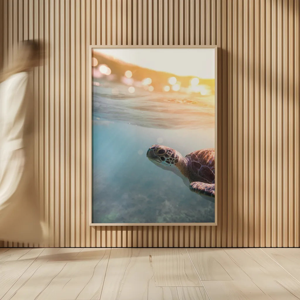 Sunny Swim by Max Blakesberg Studios. shown as over sized large wall art. Available as an archival giclee rolled canvas, fine art paper, or poster print. SKU 92684h.
