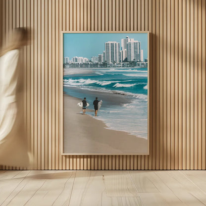 Surf Day by Max Blakesberg Studios. shown as over sized large wall art. Available as an archival giclee rolled canvas, fine art paper, or poster print. SKU 91871h.