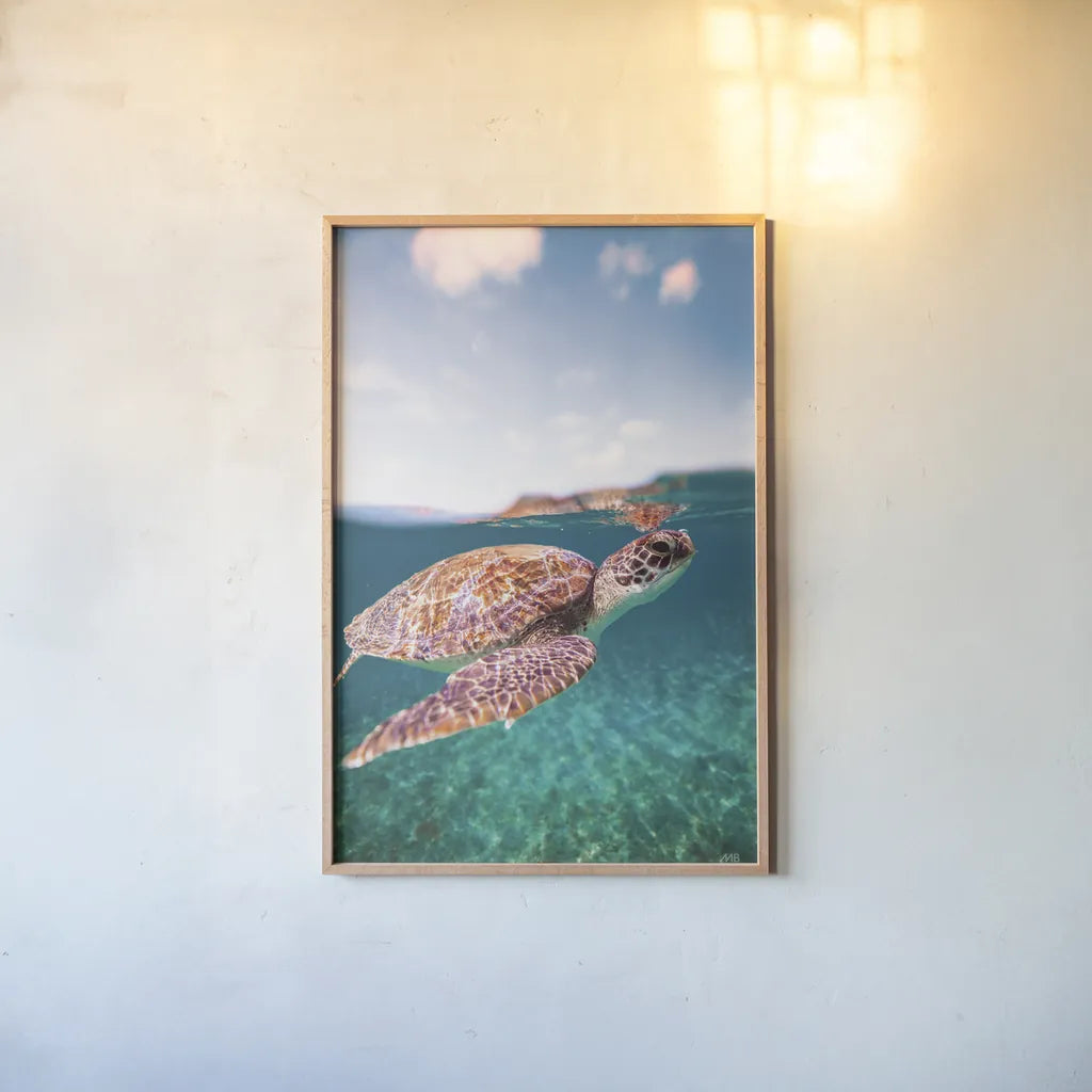 Surfacing by Max Blakesberg Studios. shown as a paper print in a natural frame. Available as a archival giclee rolled canvas, fine art paper, or poster print. SKU 92685h.
