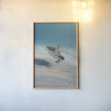 Wave Hello by Max Blakesberg Studios. shown as a paper print in a natural frame. Available as a archival giclee rolled canvas, fine art paper, or poster print. SKU 92686h.