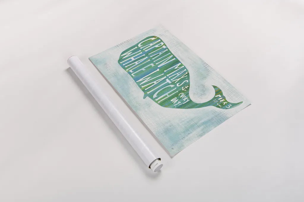 Ahoy I with Words by Melissa Averinos. shown as a rolled paper print. Available as archival giclee rolled canvas, fine art paper, or poster print. SKU 27158i.