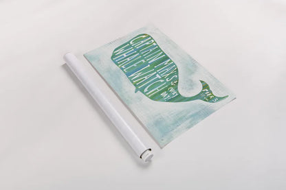 Ahoy I with Words by Melissa Averinos. shown as a rolled paper print. Available as archival giclee rolled canvas, fine art paper, or poster print. SKU 27158i.