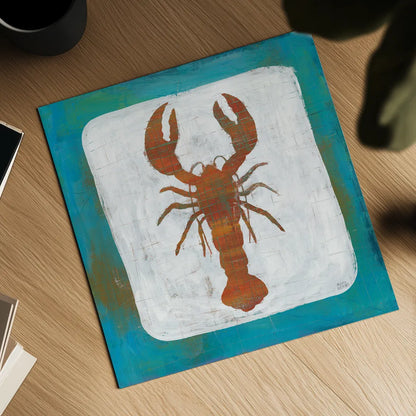 Ahoy II Red Blue by Melissa Averinos. Shown as a detailed flat fine art print, highlighting archival giclee quality. Available as an archival giclee rolled canvas, fine art paper, or poster print. SKU 27695a.